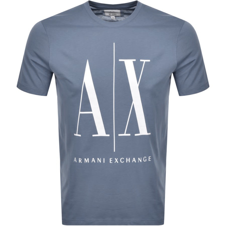 Alternative Image for ProductArmani Exchange Crew Neck Logo T Shirt Blue1